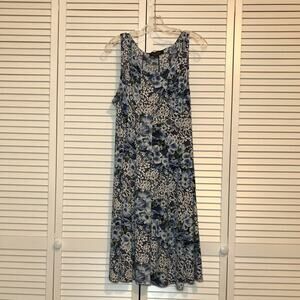 Perceptions New York Floral Scoop Neck Sleeveless A-line Midi Dress L
